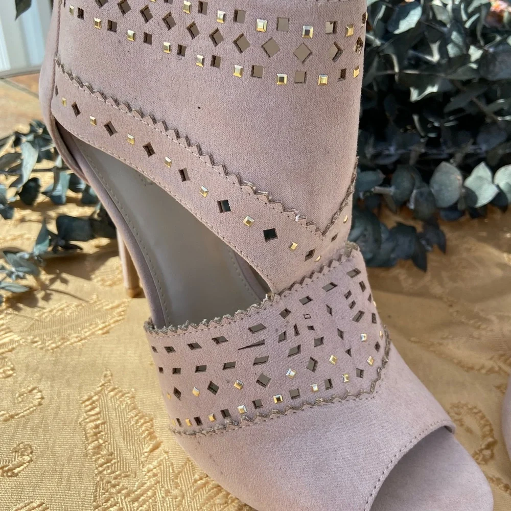 Jennifer Lopez dark blush Sweet Gum High Heels with cut outs size 10 - Picture 10 of 13